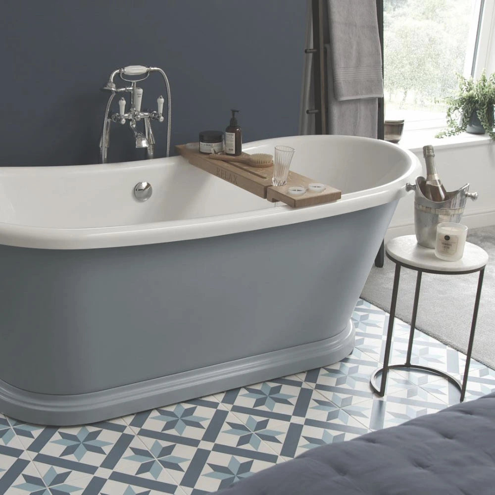 BC Designs Traditional Boat Bath Acrylic Roll Top Bespoke Custom Painted Bathtub 1800mm x 750mm BAS070 plummet grey