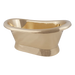 Hurlingham Brass Basin, Roll Top Bateau Bathroom Wash Basin & Plinth, 650x275mm