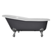 Hurlingham Marlow Freestanding Cast Iron Bath, Roll Top Painted Slipper Bath With Feet 1700x810mm, clear background