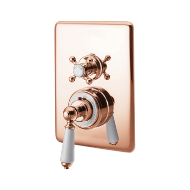 Hurlingham Dual Control Thermostatic Concealed Shower Valve, 1 Outlet copper
