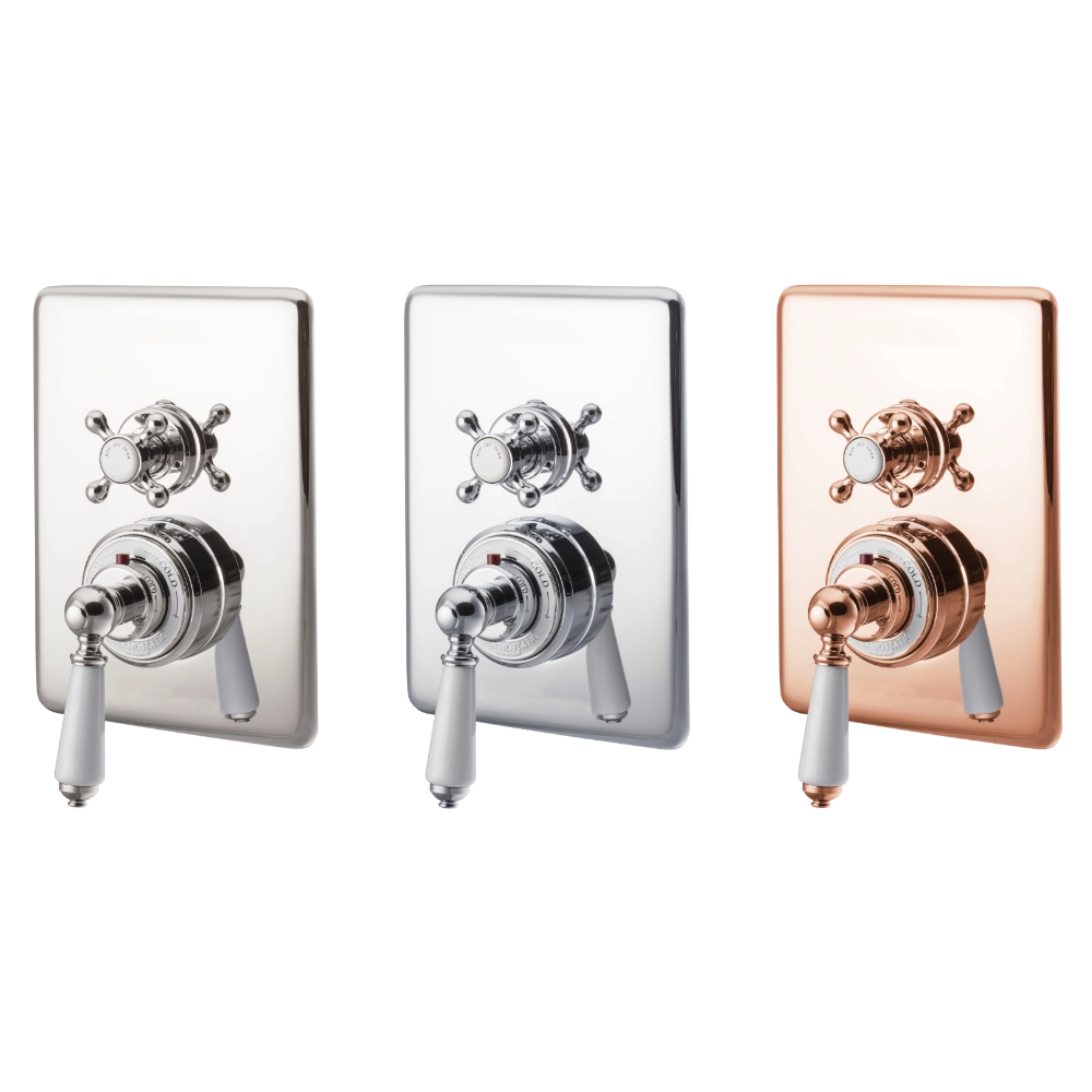 Hurlingham Dual Control Thermostatic Concealed Shower Valve, 2 Outlets
