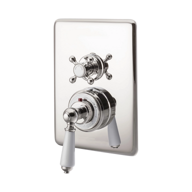 Hurlingham Dual Control Thermostatic Concealed Shower Valve, 2 Outlets nickel
