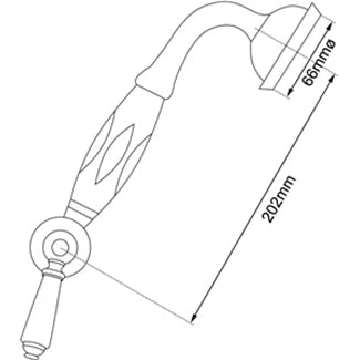Hurlingham Hand Shower & Diverter On Slider Rail specification drawing