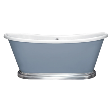 BC Designs Acrylic Boat Bath on Aluminium Plinth, Painted Bathtub 1700mm x 750mm BAS765 blue
