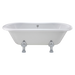 BC Designs Elmstead Acrylic Freestanding Bath, Roll Top Painted Bath With Feet 1500mm x 745mm BAU035 BAU045 in polished white feet set 2