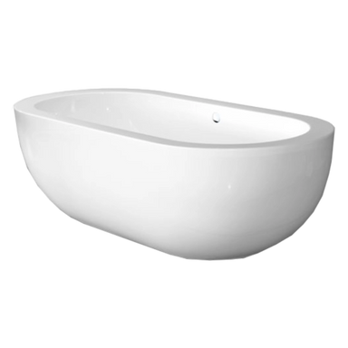 BC Designs Ovali Acrylic Bath, Double Ended Boat Bath, Polished White, 1805x850mm