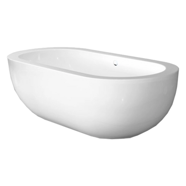 BC Designs Ovali Acrylic Bath, Double Ended Boat Bath, Polished White, 1690x800mm