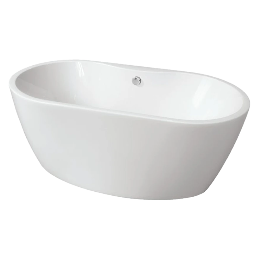 BC Designs Tamorina Petite Acrylic Small Freestanding Bath, Double Ended Small Bath, Polished White, 1400x750mm