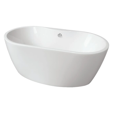 BC Designs Tamorina Petite Acrylic Small Freestanding Bath, Double Ended Small Bath, Polished White, 1400x750mm