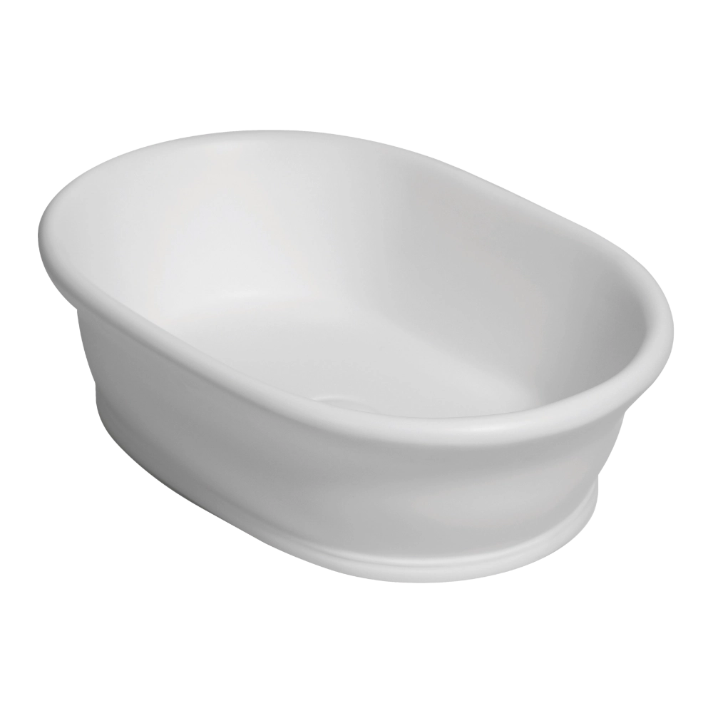 BC Designs Bampton Aurelius Cian Countertop Bathroom Basin 535mm in polished white finish for vanity unit