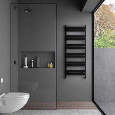 Carisa Ligne Aluminium Towel Radiator, in a shower room