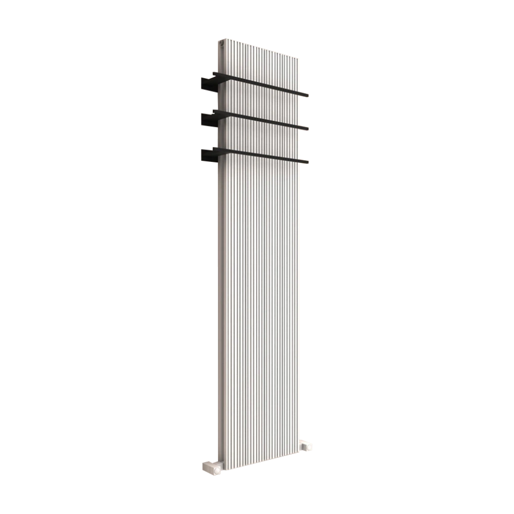 Carisa Monza Vertical Single Aluminium Radiator double with towel rail, clear background image