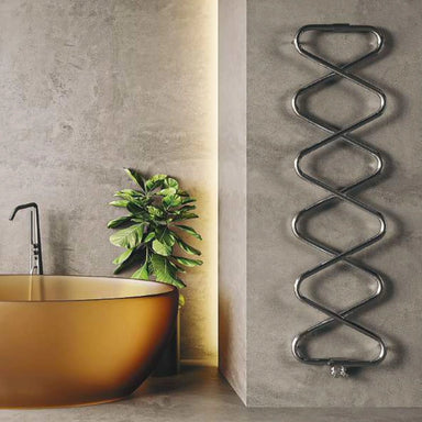 Carisa Ziggy Designer Towel Radiator, in a bathroom space