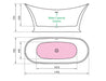 Charlotte Edwards Caliban Freestanding Bath, specification drawing