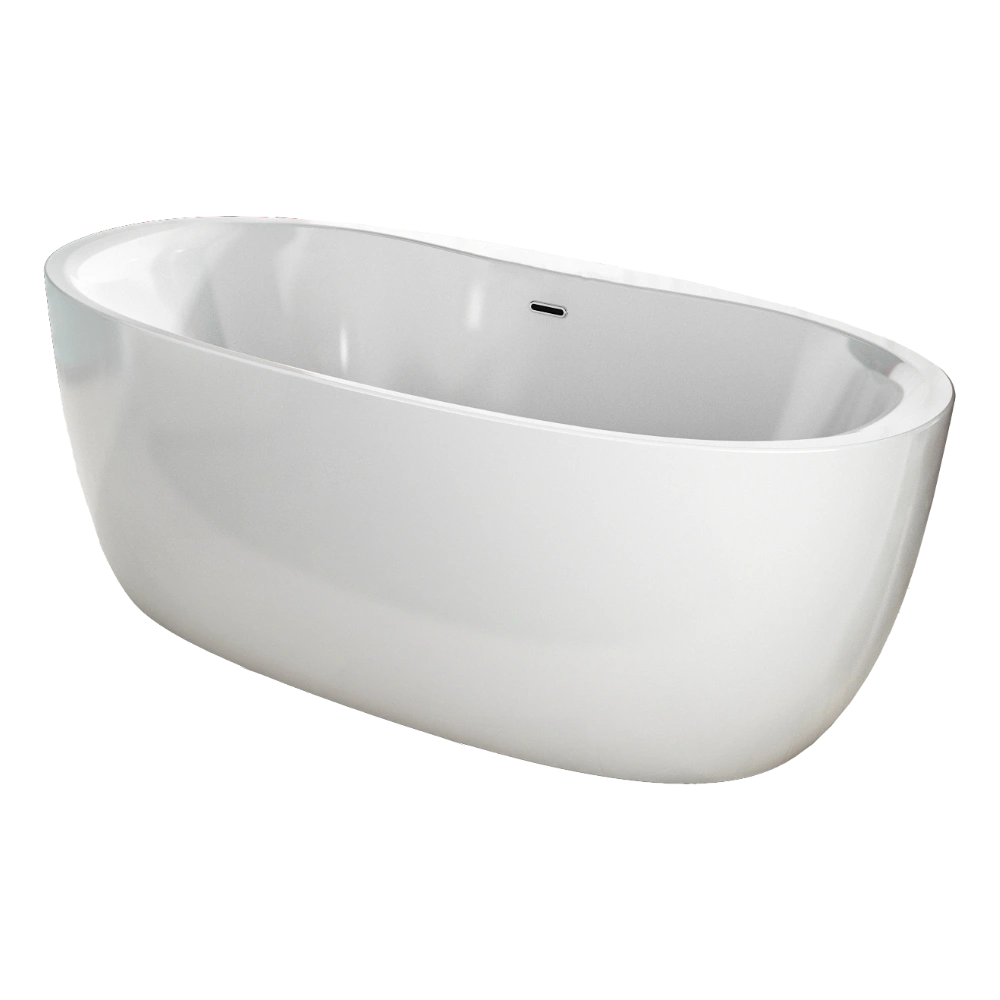 Charlotte Edwards Callisto Small Freestanding Bath, gloss white with clear background