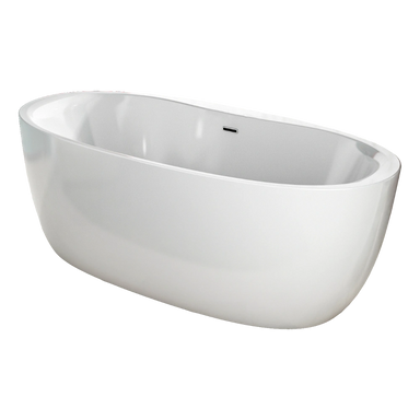 Charlotte Edwards Callisto Small Freestanding Bath, gloss white with clear background