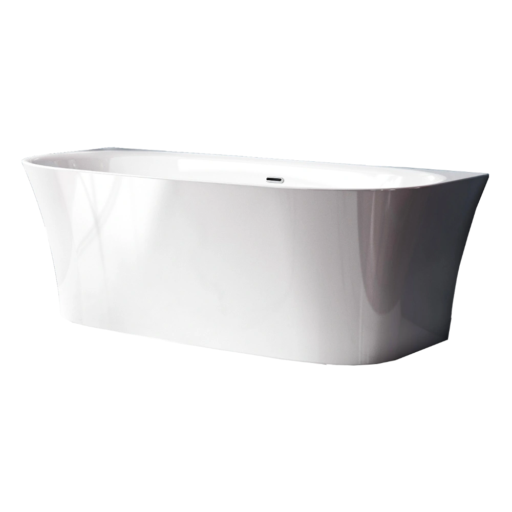 Charlotte Edwards Carme Acrylic Freestanding Bath, Clear background, gloss white bathtub