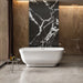 Charlotte Edwards Cyllene Freestanding Bath, gloss white finish in a bathroom space
