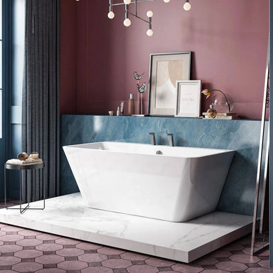 Charlotte Edwards Eris Acrylic Freestanding Bath, gloss white in a bathroom space
