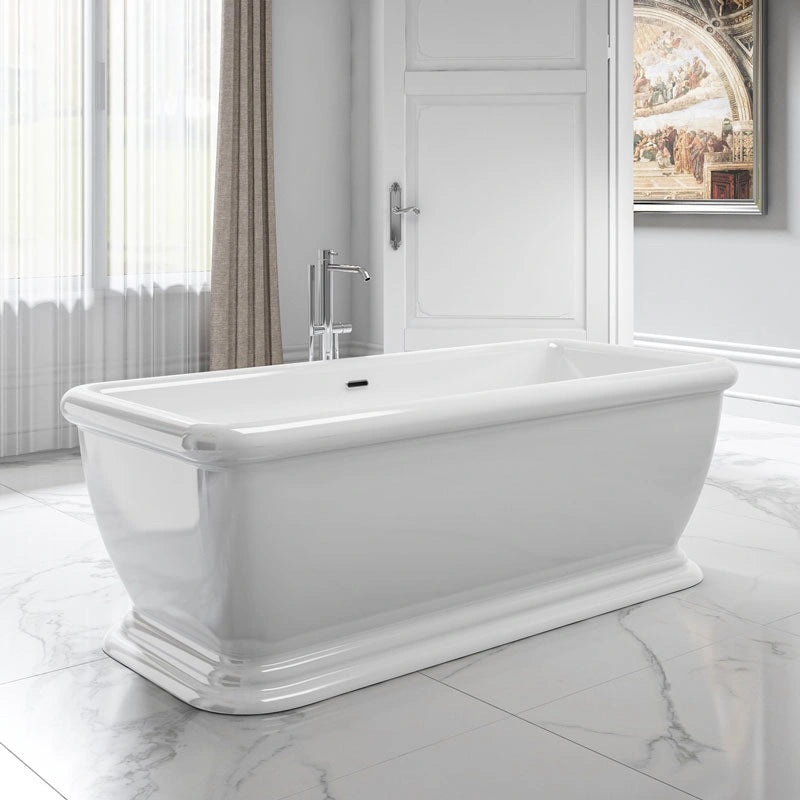 Charlotte Edwards Henley Freestanding Bath, gloss white in a bathroom space
