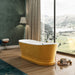 Charlotte Edwards Jupiter Freestanding Bath, sparkling gold, side view in a bathroom space