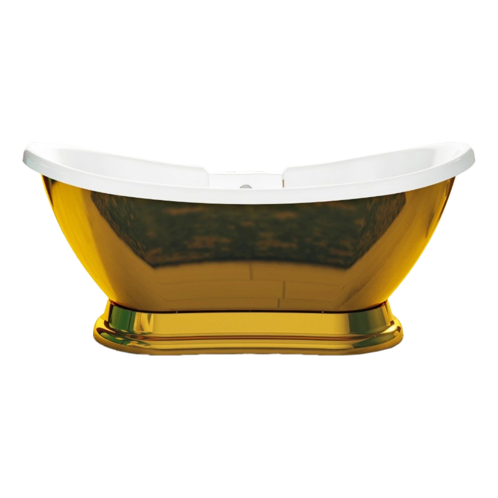 Charlotte Edwards Trafalgar Acrylic Freestanding Bath, gold bespoke painted