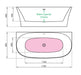 Charlotte Edwards Carme Acrylic Freestanding Bath, specification drawing
