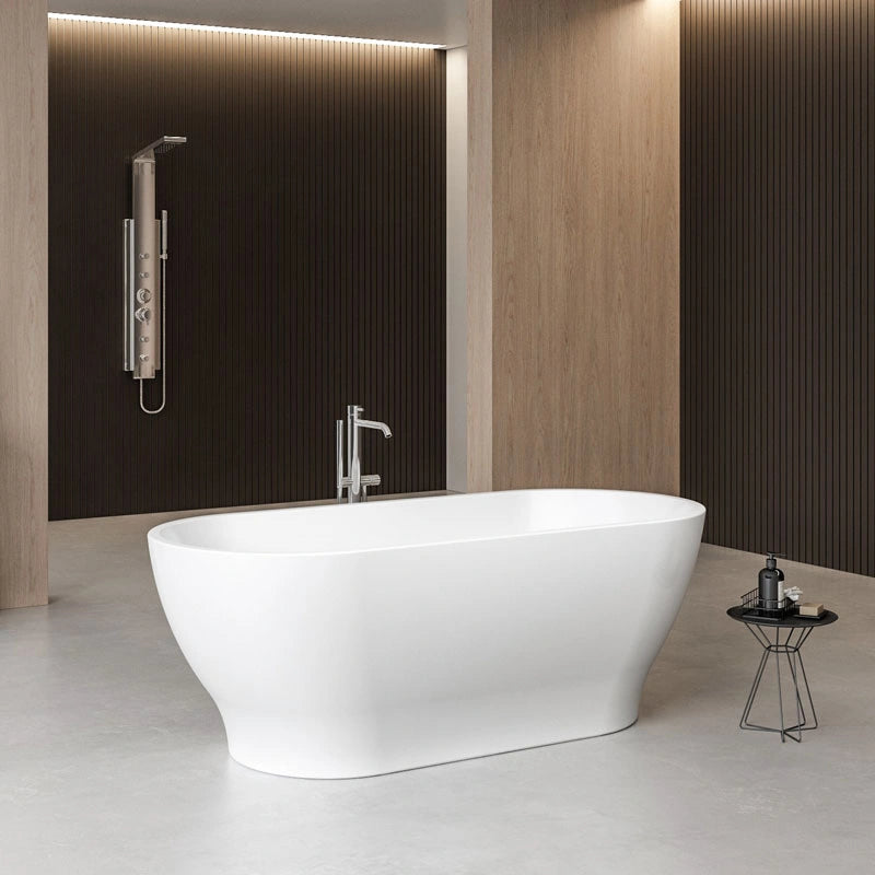 Charlotte Edwards Elara Acrylic Freestanding Bath, gloss white bath in a bathroom space