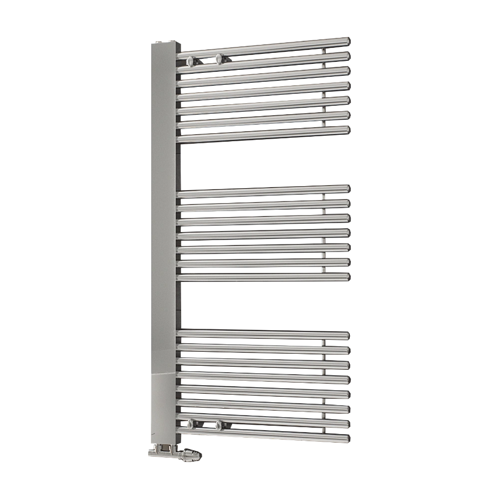 Eucotherm Ceres Chrome Towel Radiator on clear background 