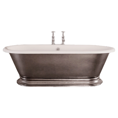 Hurlingham Shikara Freestanding Cast Iron Roll Top Bath in Metallic Pewter Lustre finish  with length 1820mm TBK081