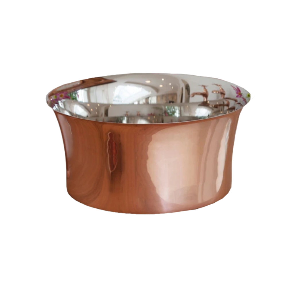 Hurlingham Copper-Nickel Round Tub Basin, Bathroom Wash Basin, 366x170mm, clear background 