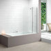 Merlyn 2 Panel Curved Bath Screen in a bathroom space