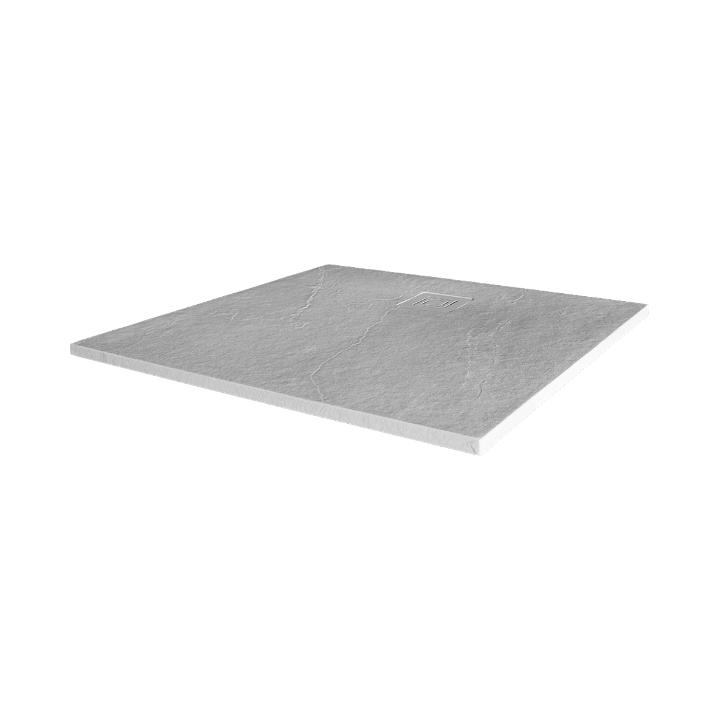 Truestone square shower tray in white, clear background