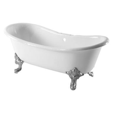 milan white luxury bathtub with silver claw legs decorated freestanding bath arroll