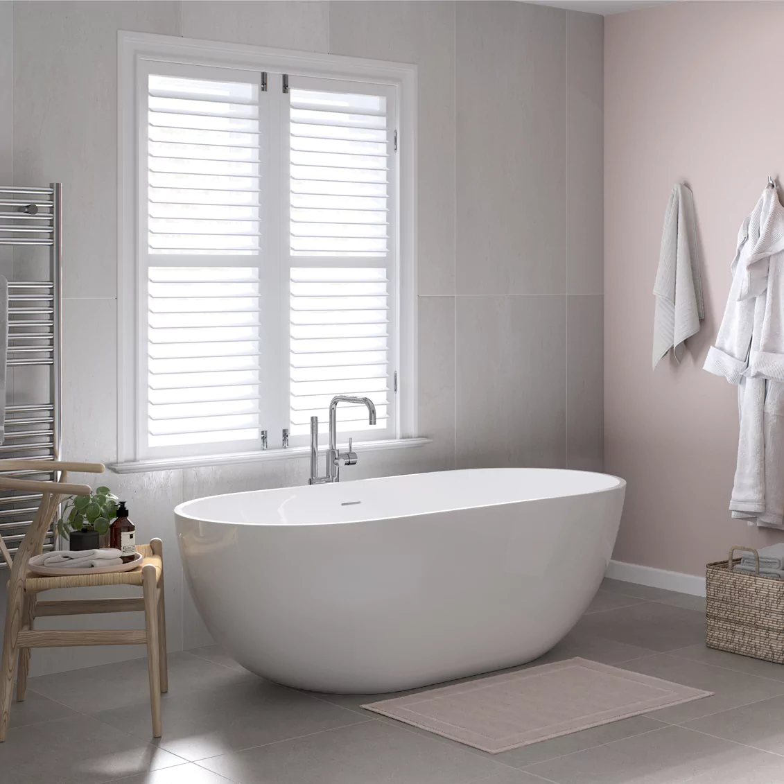 Tissino Tanaro Freestanding Bath with or without Ledge Gloss White Finish size 1680mm x 780mm lifestyle image 2