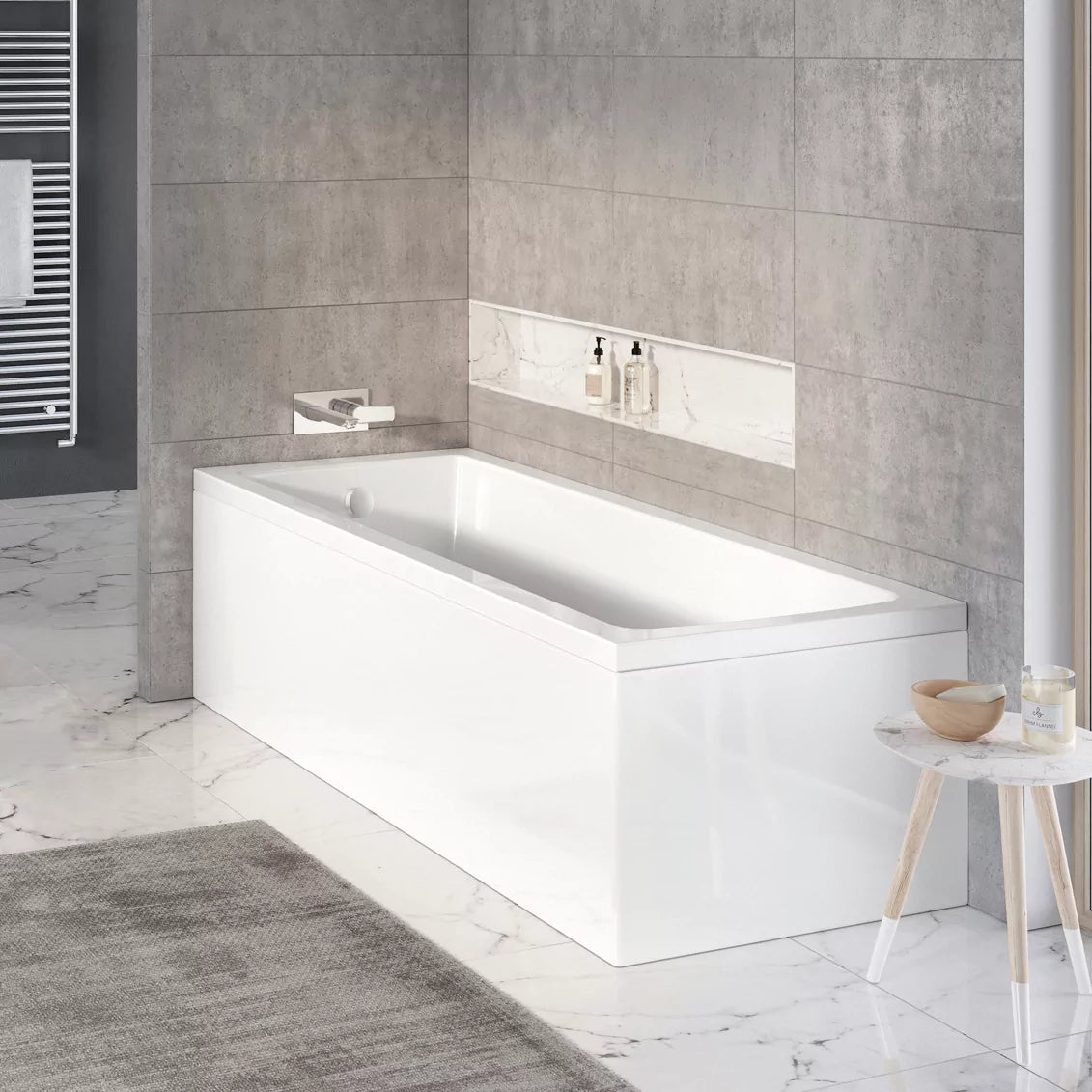 Tissino Lorenzo Premium Single Ended Acrylic Bath 1700mm x 800mm TLO-505 TLO-515