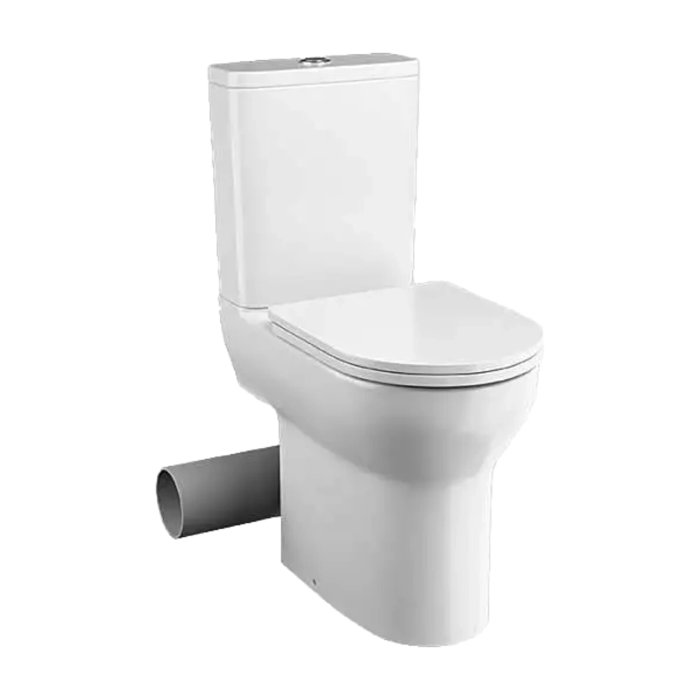 Tissino Nerola Closed Coupled Comfort Height Pan, Cistern - Left Hand Pan Cut slimline seat, clear background image