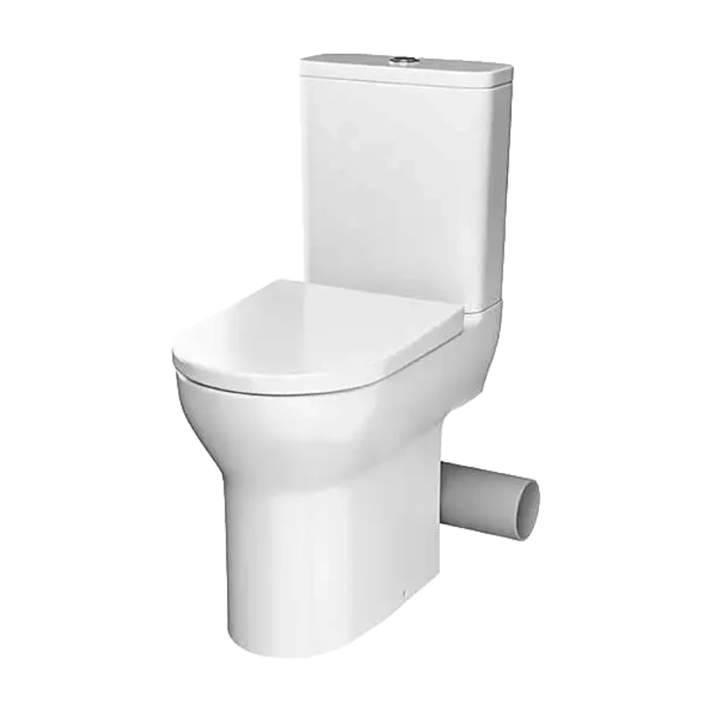 Tissino Nerola Closed Coupled Comfort Height Pan, Cistern wrapover seat, clear background image