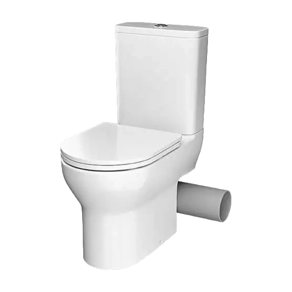 Tissino Nerola Rimless Closed Coupled Pan, Cistern WC - Right Hand Pan Cut, slimline seat clear background image