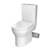 Tissino Nerola Rimless Closed Coupled Pan, Cistern WC - Right Hand Pan Cut wrapover seat, clear background image