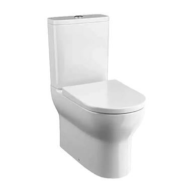 Tissino Nerola Rimless Closed Coupled Pan, Cistern and Wrapover Seat, wrapover seat clear background image