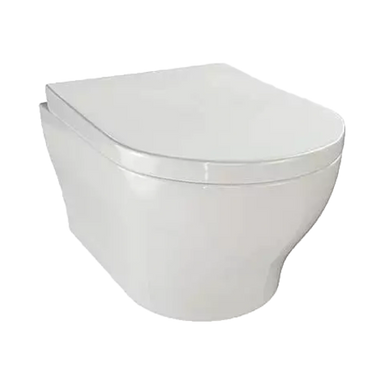 Tissino Nerola Rimless Wall Hung Pan, WC wrapover seat clear background image