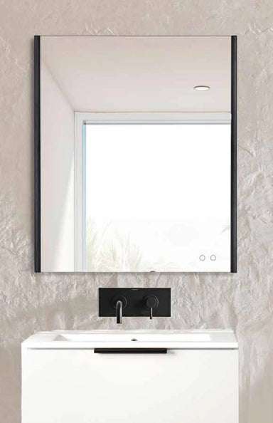 Tissino Netro Front Lit Mirror De-mister Double Touch Rectangular in a bathroom space