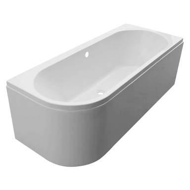 Tissino Angelo Double Ended J Acrylic Bath, Back To Wall, White 1700x700mm, left hand bathtub