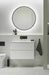 Tissino Terzo Backlit Mirror De-mister Double Touch Circular 800mm, face on in a bathroom setting