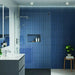 Tissino Giorgio2 Square / Rectangular Slate Shower Tray, Width 1000mm in a blue tiles wet room