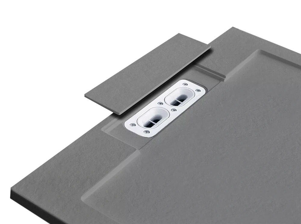 Tissino Giorgio Lux Square/Rectangular Shower Tray, W 800mm grey close up