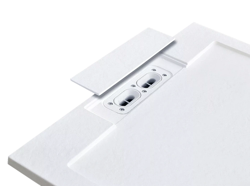 Tissino Giorgio Lux Square/Rectangular Shower Tray, W 800mm white, close up