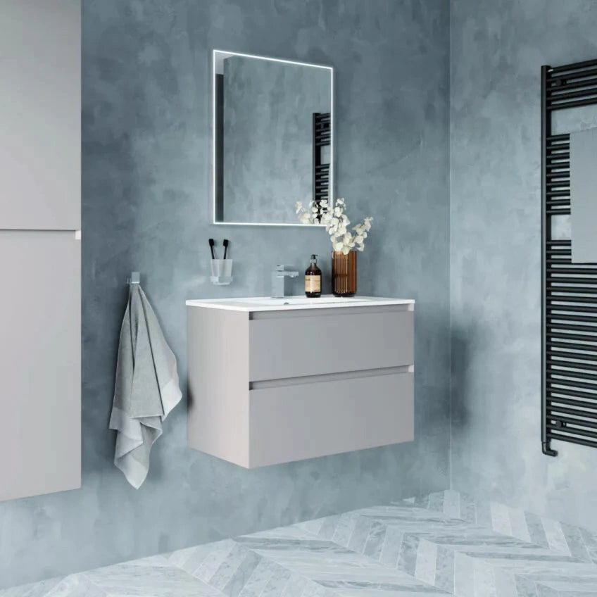 Tissino Mozzano Basin Furniture Unit 800mm CG in a bathroom setting