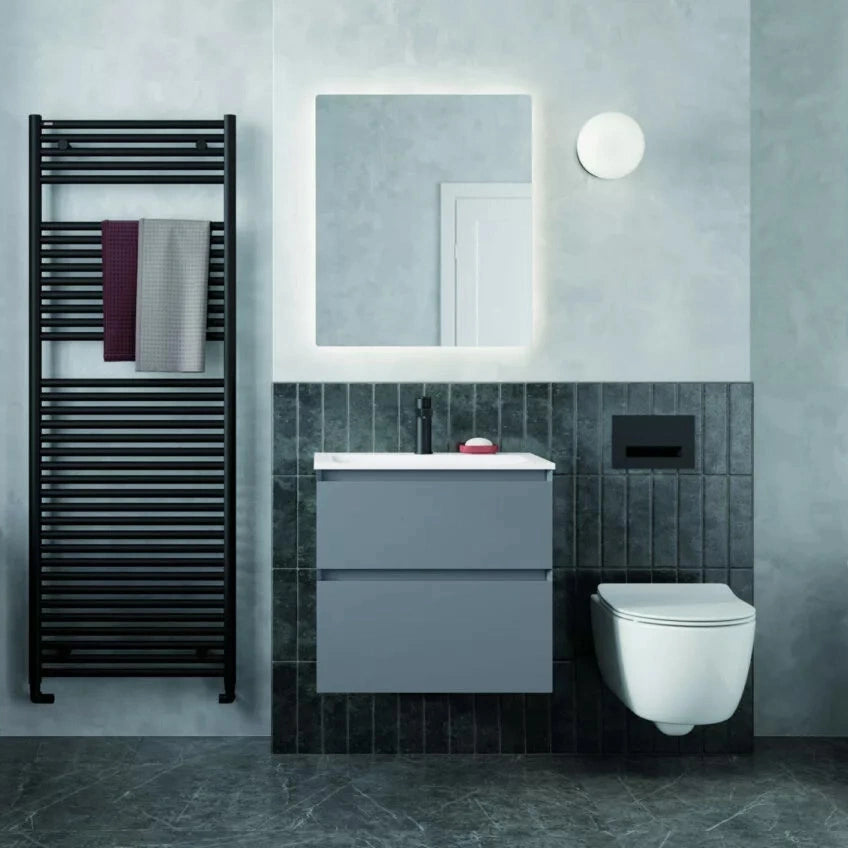 Tissino Mozzano Basin Furniture Unit matt grey in a bathroom space
